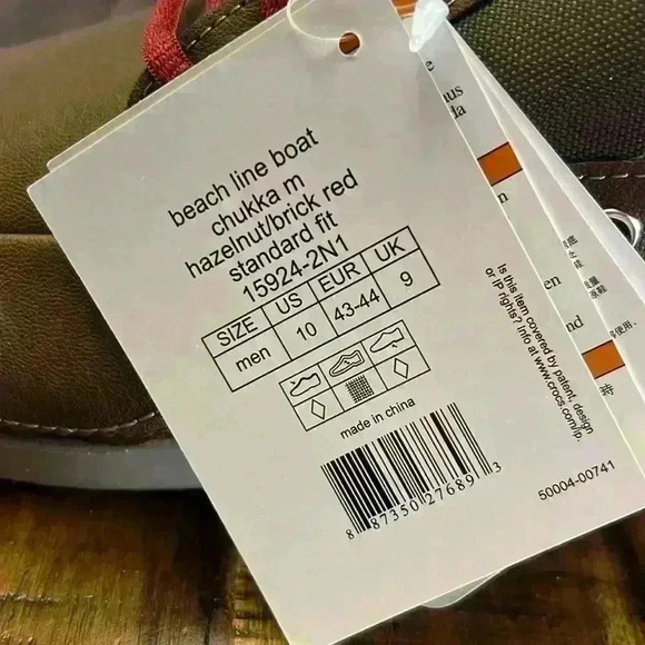 🆕Crocs Men's Beach Line Boat Chukka Boot Size 10 Hazelnut/Brick Red NWT - Picture 8 of 10